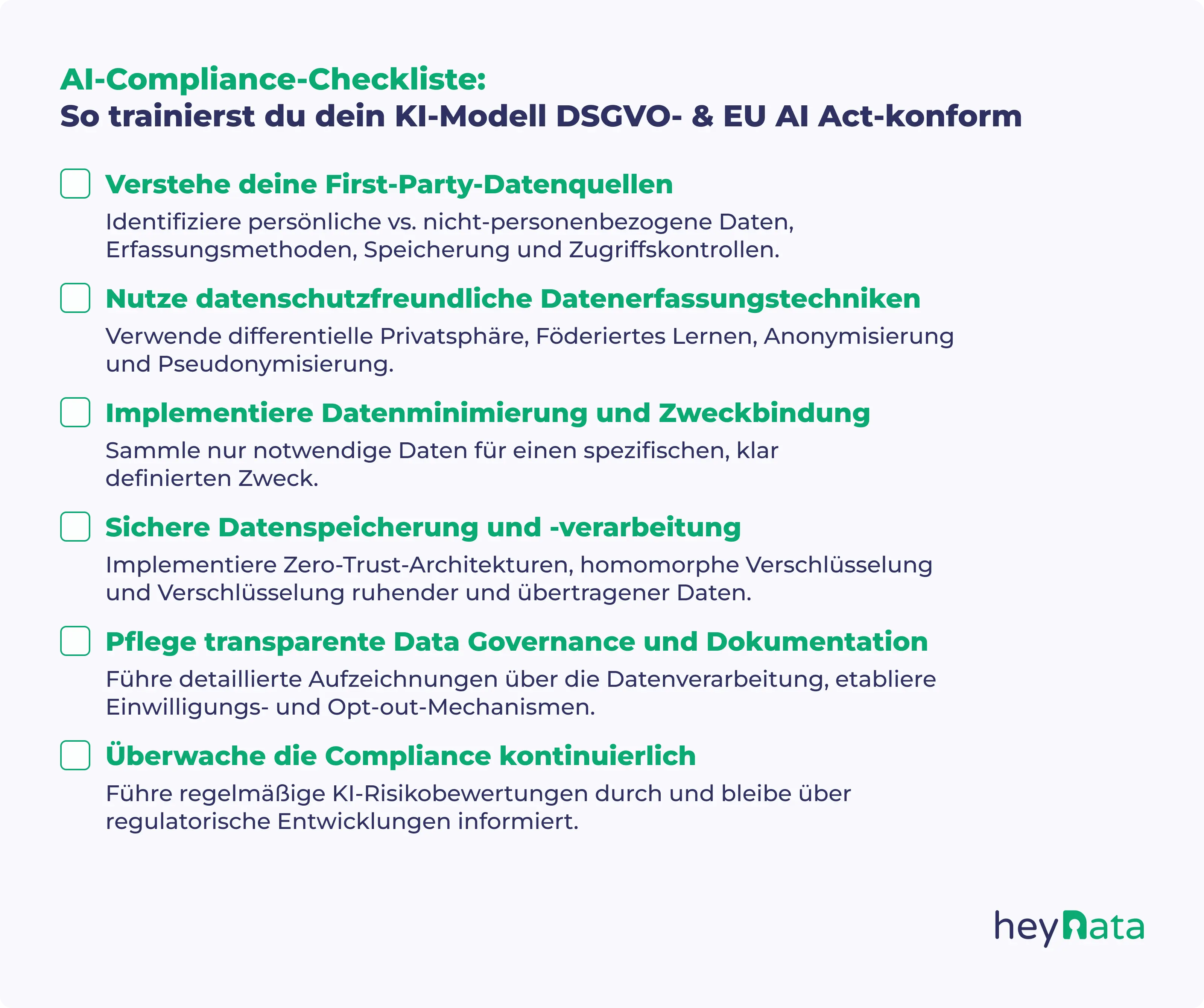 AI Compliance Checkliste: Wie du dein KI-Modell trainierst
