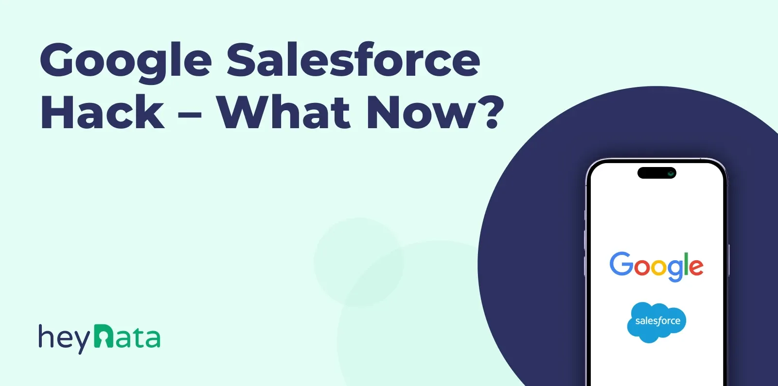 Illustration highlighting the Google Salesforce hack by ShinyHunters, emphasizing risks for small and medium-sized business data