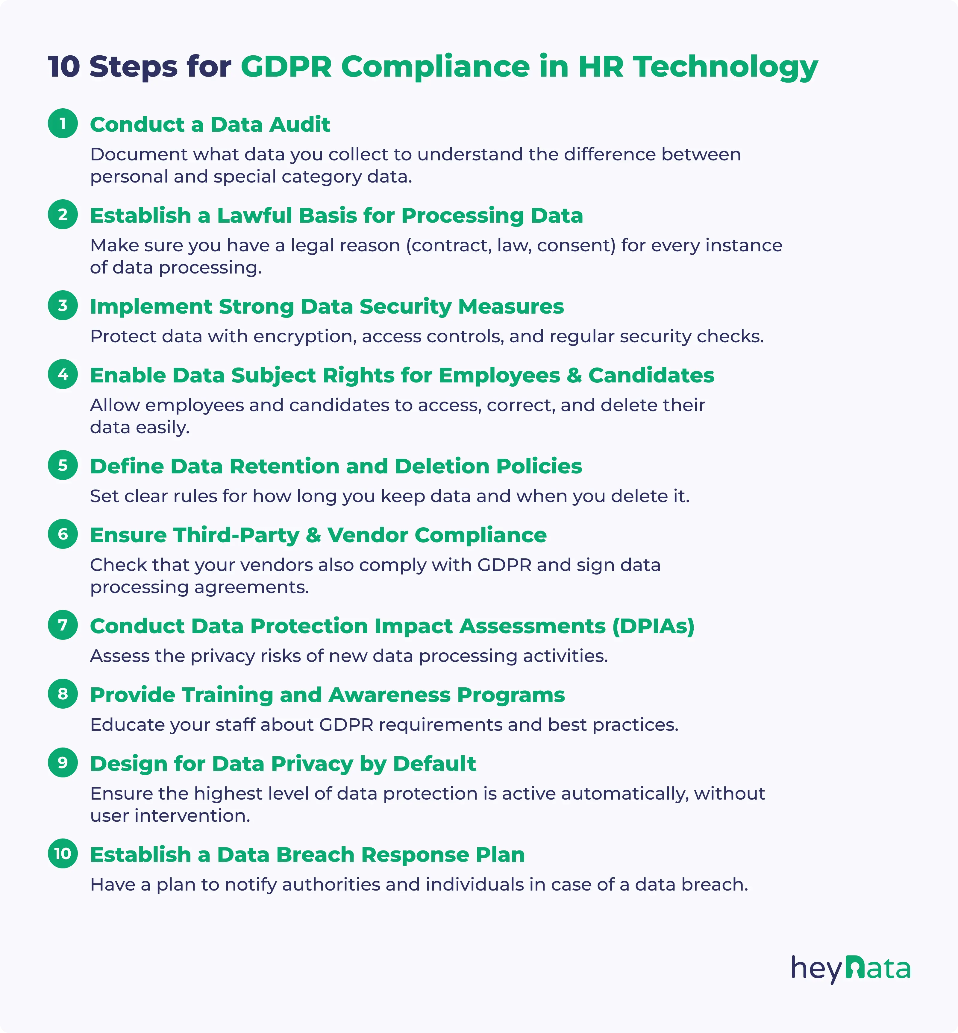 Checklist 10 Steps for GDPR Compliance in HR