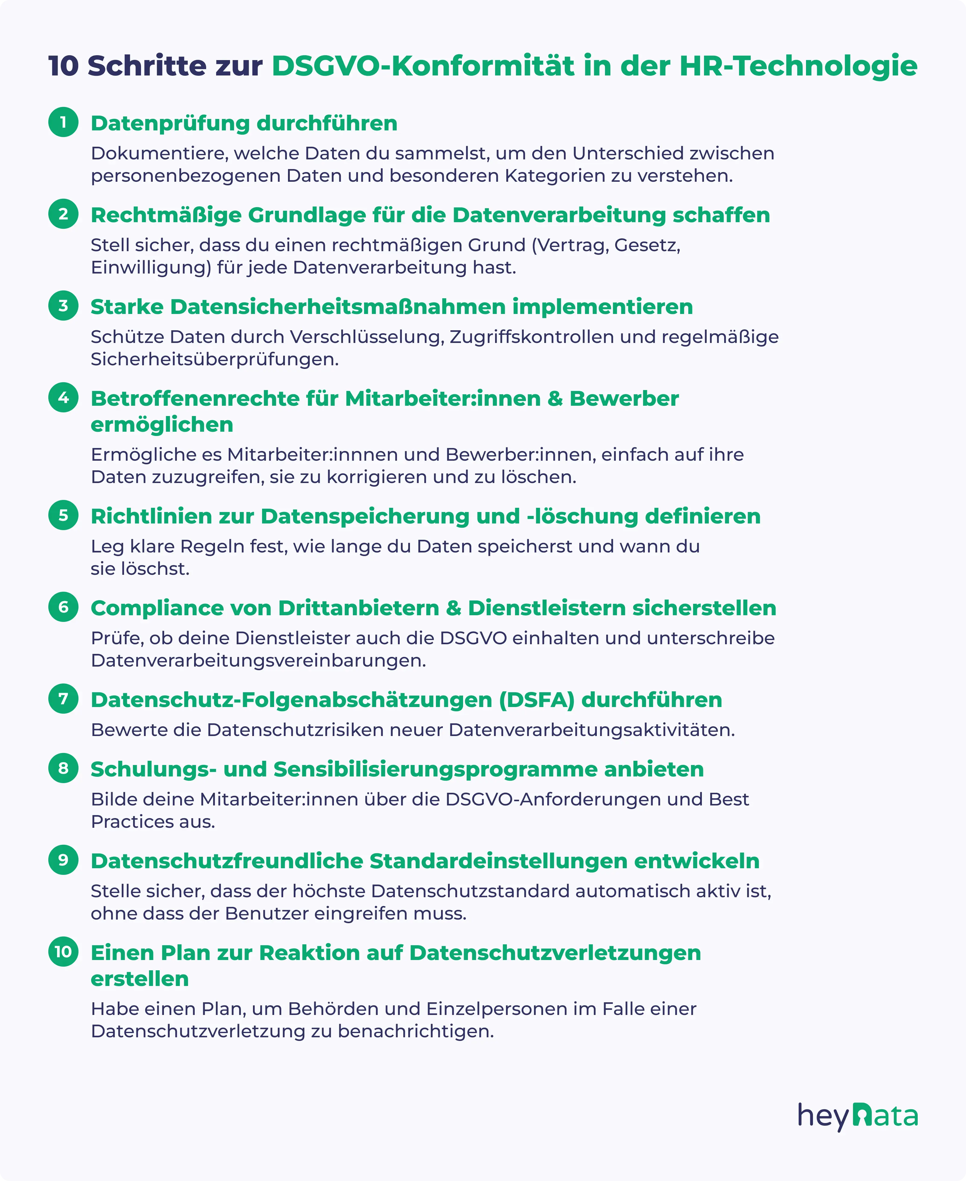 Schritte zur DSGVO-Konformität in der HR