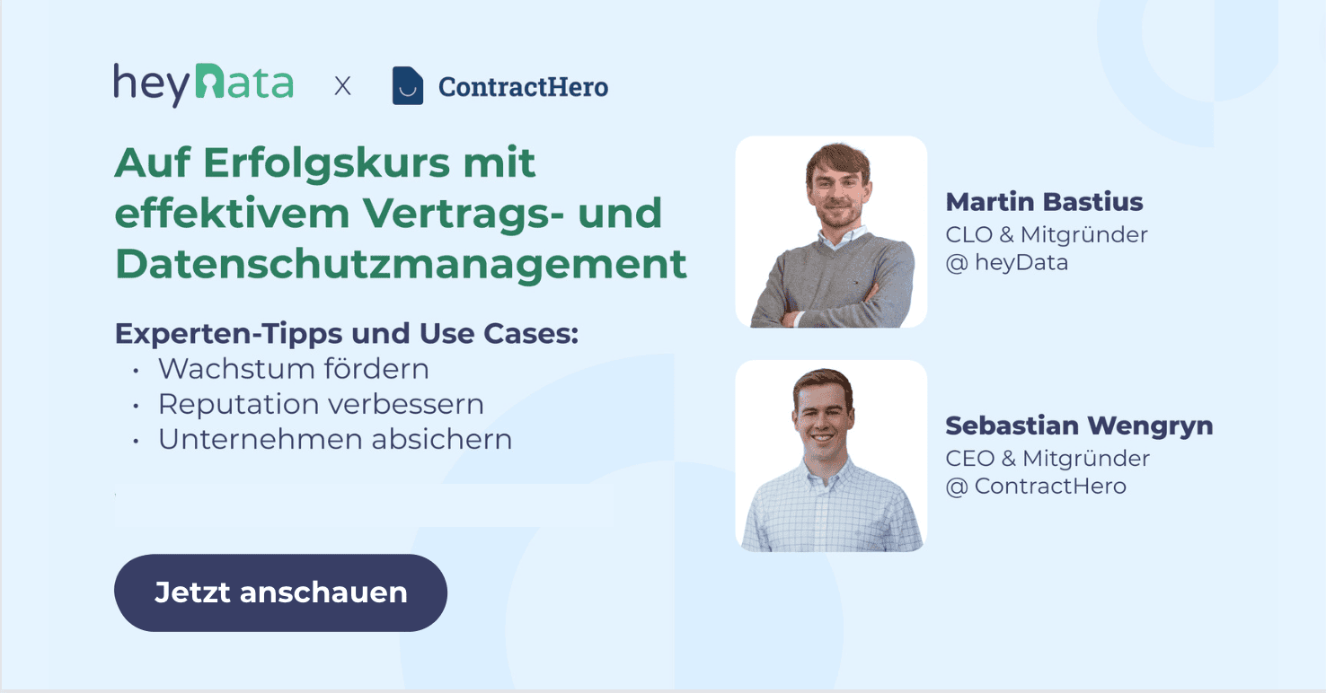 Webinar: Auf Erfolgskurs mit effektivem Vertrags- und Datenschutzmanagement Webinar: Auf Erfolgskurs mit effektivem Vertrags- und Datenschutzmanagement