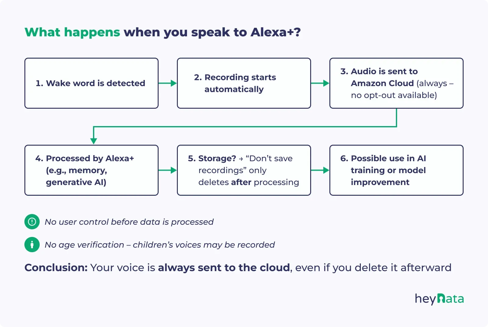 Flowchart illustrating Alexa+ voice processing steps – alexa gdpr.